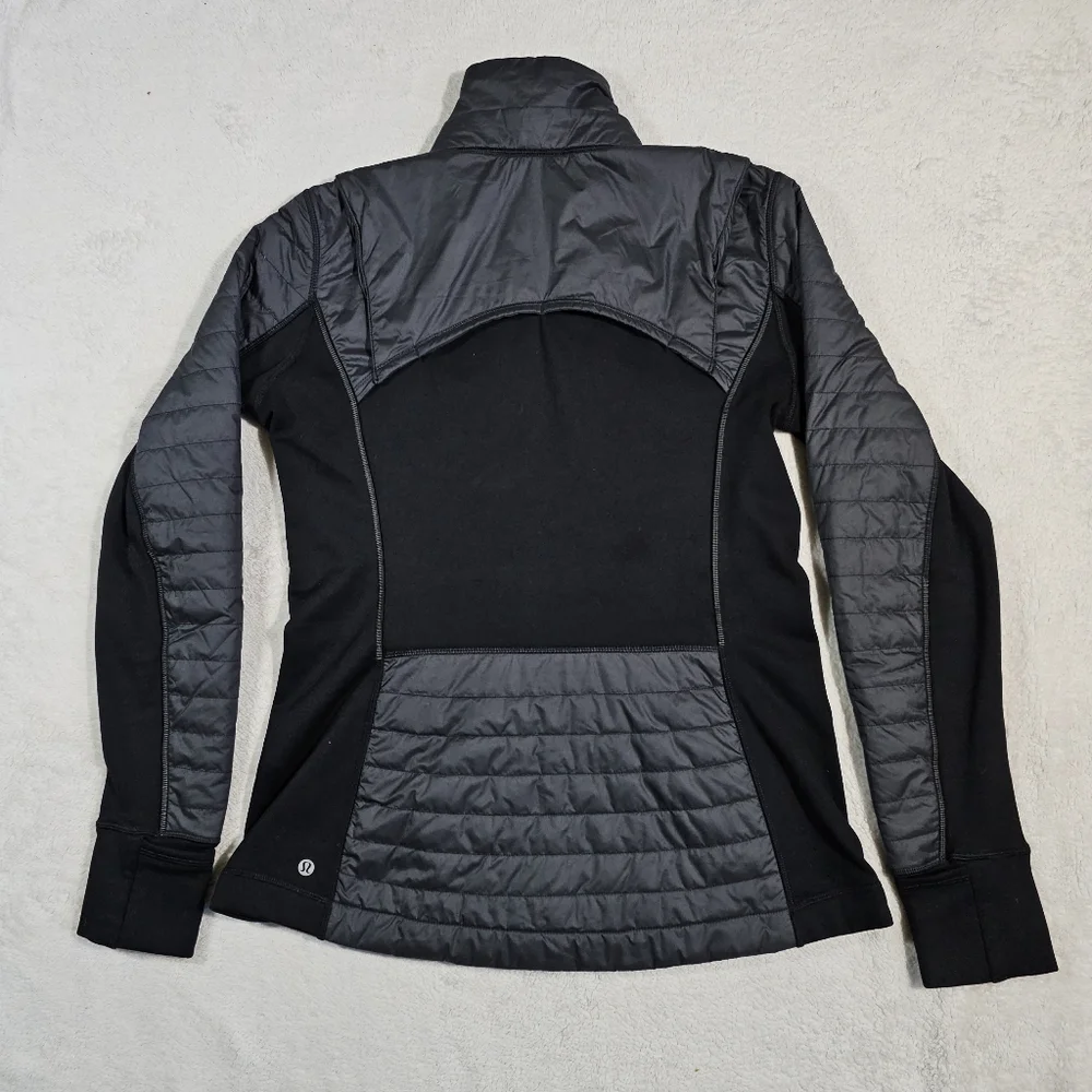 LULULEMON FIRST MILE QUILTED RUNNING Jacket Black Womens Size 10.
